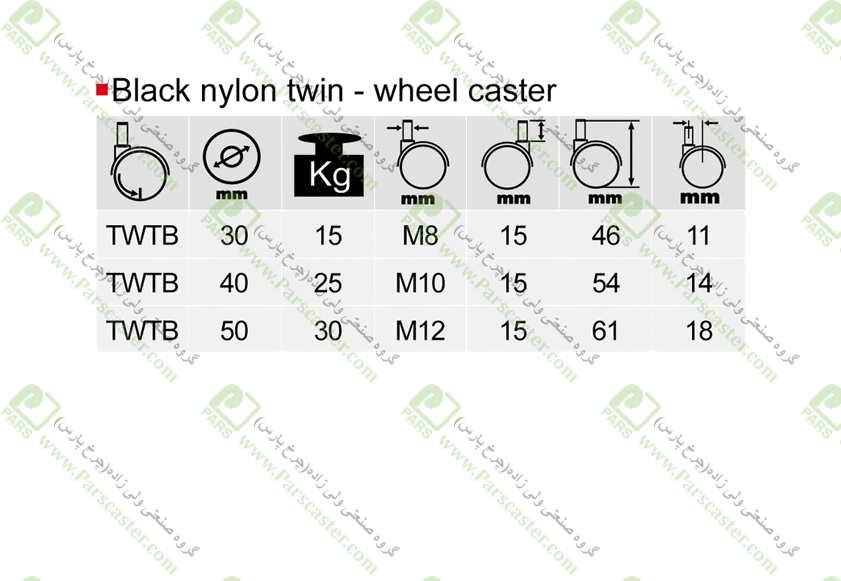 TWTB J چرخ های دوقلو پیچی ترمزدار